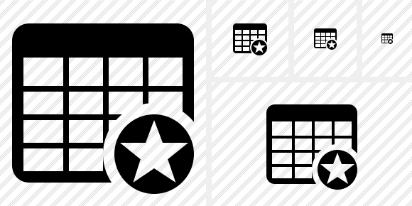 Database Table Star Symbol