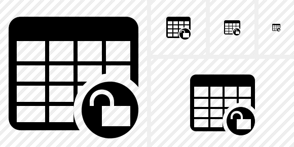 Database Table Unlock Symbol