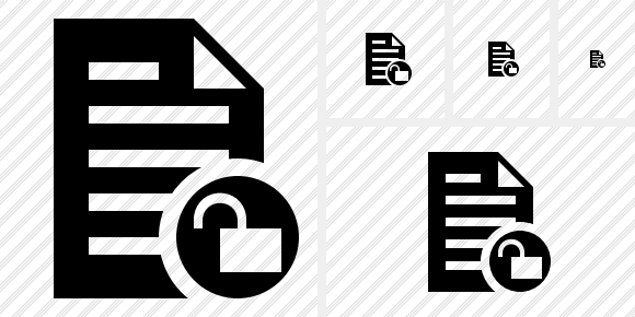 Document Unlock Icon Document Unlock Icon
