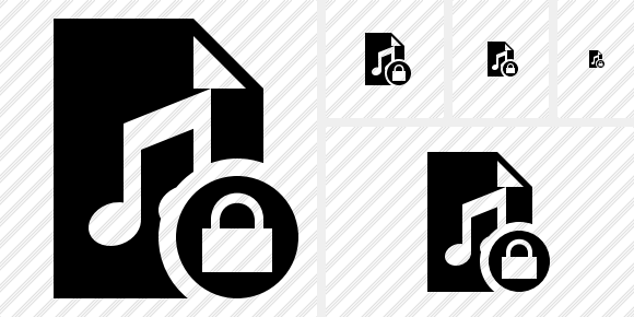 File Music Lock Icon