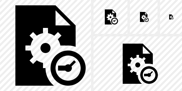 Icône File Settings Clock