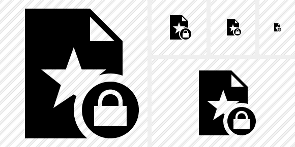 File Star Lock Symbol