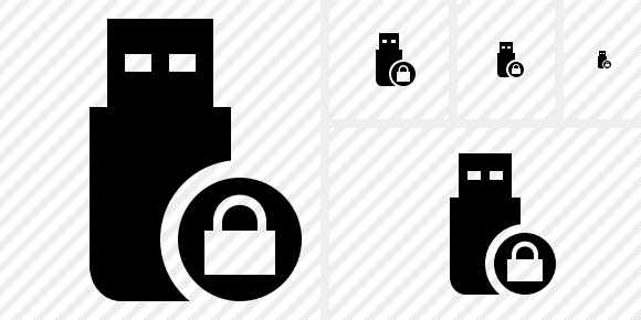 Flash Drive Lock Icon