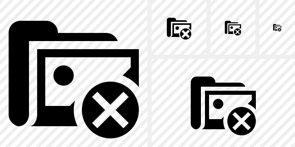 Folder Gallery Cancel Symbol