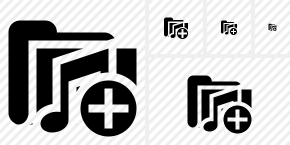 Folder Music Add Icon Folder Music Add Icon