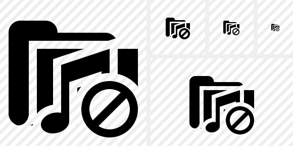 Folder Music Block Icon Folder Music Block Icon