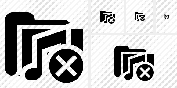 Folder Music Cancel Icon Folder Music Cancel Icon