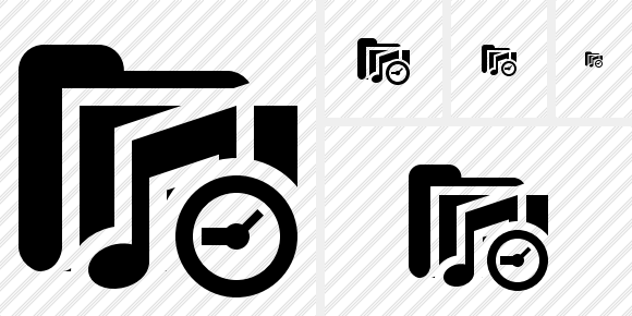 Folder Music Clock Icon Folder Music Clock Icon