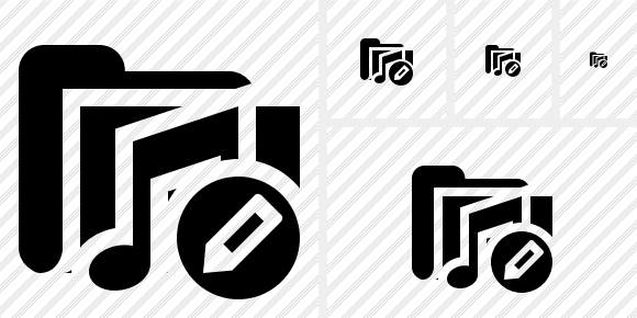 Folder Music Edit Icon Folder Music Edit Icon