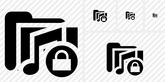 Folder Music Lock Icon Folder Music Lock Icon