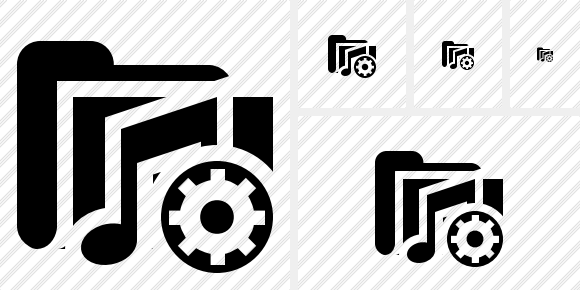 Folder Music Settings Icon Folder Music Settings Icon
