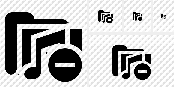 Folder Music Stop Icon Folder Music Stop Icon