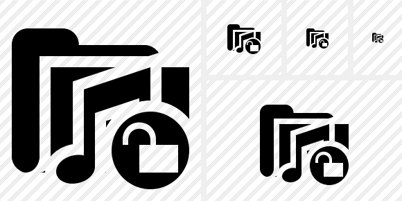 Folder Music Unlock Icon Folder Music Unlock Icon