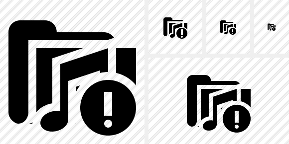 Folder Music Warning Icon Folder Music Warning Icon