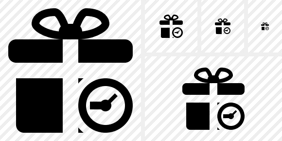 Gift Clock Icon Gift Clock Icon