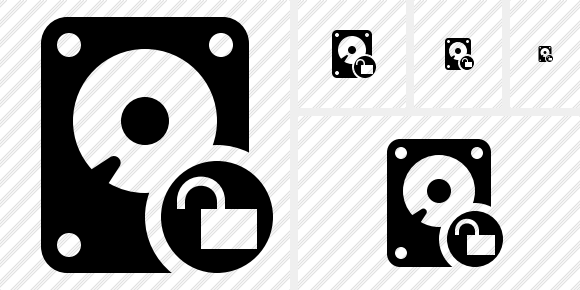 Hard Drive Unlock Icon