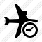 Airplane Horizontal Clock Icon