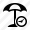 Beach Umbrella Clock Icon