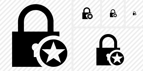 Lock Star Icon