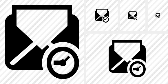 Mail Read Clock Symbol Mail Read Clock Symbol