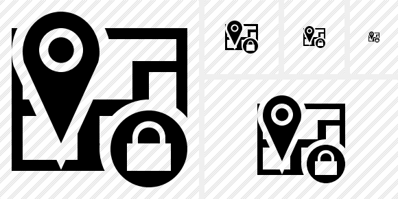 Map Location Lock Icon Map Location Lock Icon