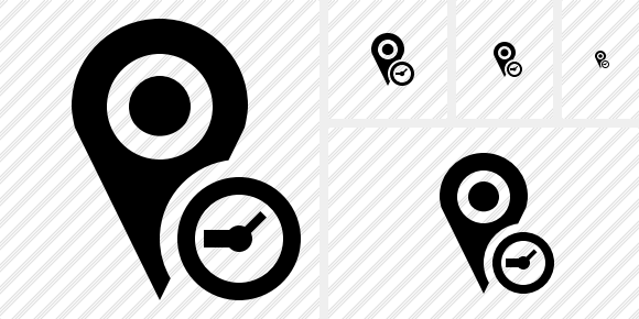 Map Pin Clock Symbol Map Pin Clock Symbol