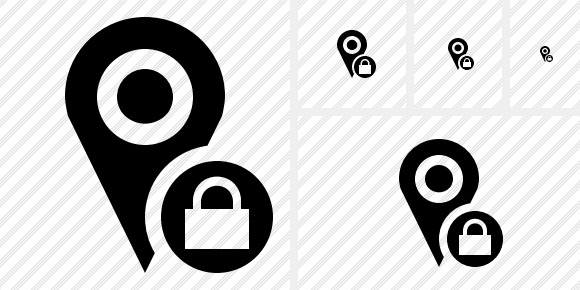 Map Pin Lock Symbol Map Pin Lock Symbol