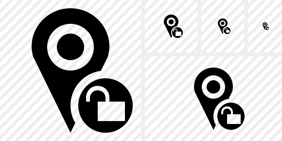Map Pin Unlock Symbol Map Pin Unlock Symbol