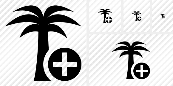 Palmtree Add Icon Palmtree Add Icon