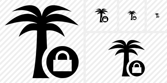 Palmtree Lock Icon Palmtree Lock Icon