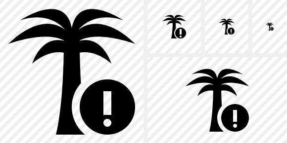 Palmtree Warning Icon Palmtree Warning Icon