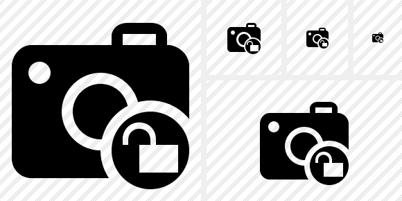 Photocamera Unlock Symbol