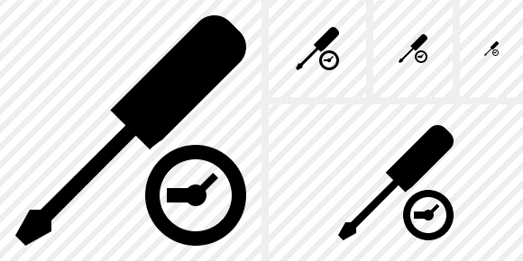 Screwdriver Clock Icon Screwdriver Clock Icon