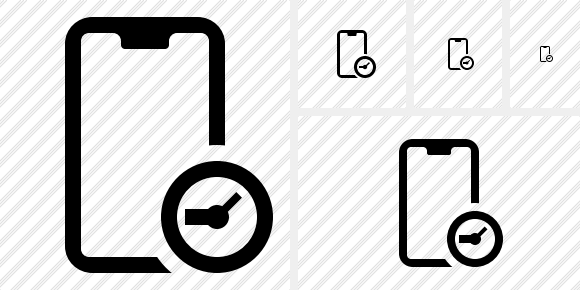 Smartphone 2 Clock Symbol Smartphone 2 Clock Symbol