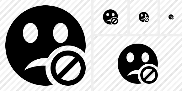 Smile Unhappy Block Icon Smile Unhappy Block Icon