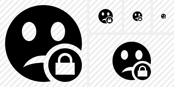 Smile Unhappy Lock Icon Smile Unhappy Lock Icon