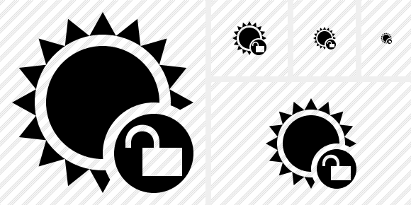 Sun Unlock Symbol Sun Unlock Symbol