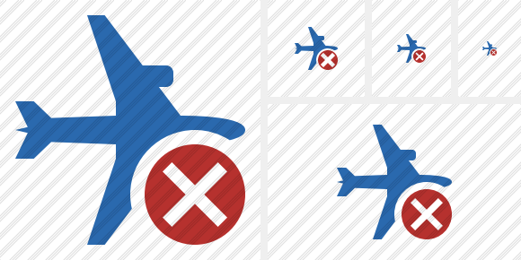 Airplane Horizontal 2 Cancel Icon Airplane Horizontal 2 Cancel Icon