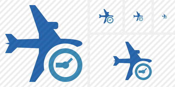 Airplane Horizontal 2 Clock Icon