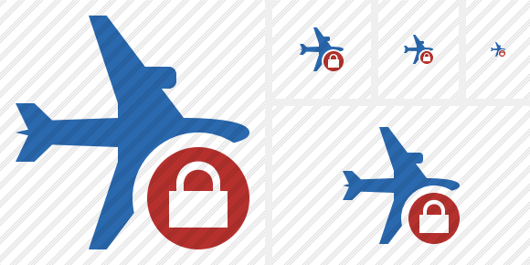 Airplane Horizontal 2 Lock Icon