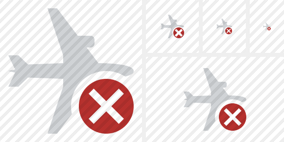 Airplane Horizontal Cancel Symbol