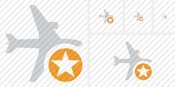 Airplane Horizontal Star Icon