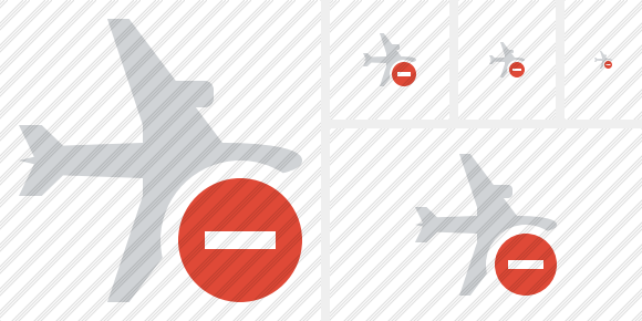 Airplane Horizontal Stop Icon