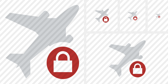 Airplane Lock Icon