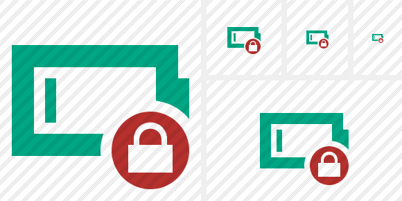 Battery Empty Lock Symbol Battery Empty Lock Symbol