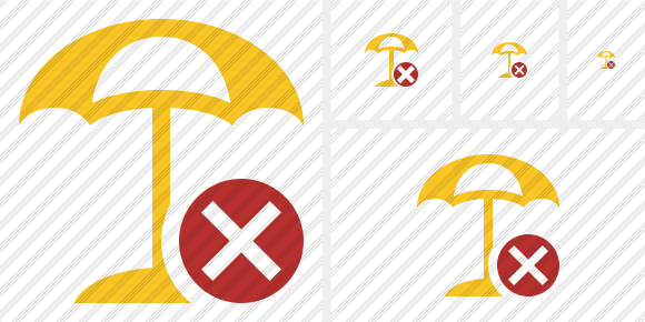 Beach Umbrella Cancel Symbol