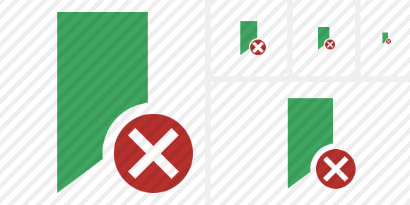 Bookmark Green Cancel Icon Bookmark Green Cancel Icon