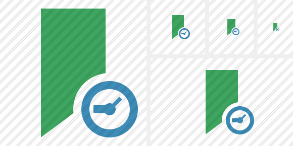 Bookmark Green Clock Icon Bookmark Green Clock Icon