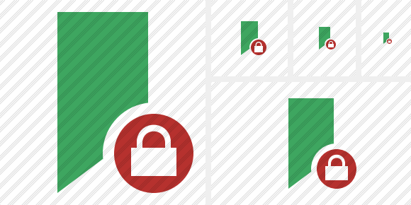 Bookmark Green Lock Icon Bookmark Green Lock Icon
