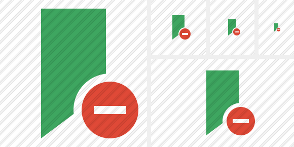 Bookmark Green Stop Icon Bookmark Green Stop Icon